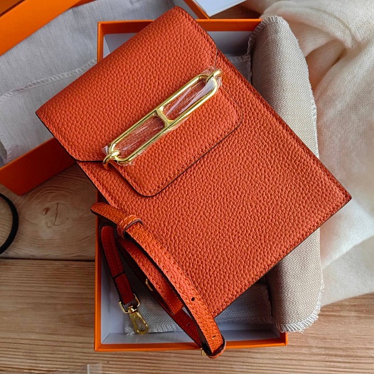 Кожаная сумка Hermes Helol 18x12 см   