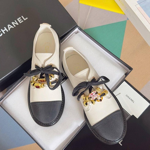 Женские кожаные ботинки Chanel premium   