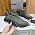 Мужские кожаные кроссовки Prada lace-up - Khaki