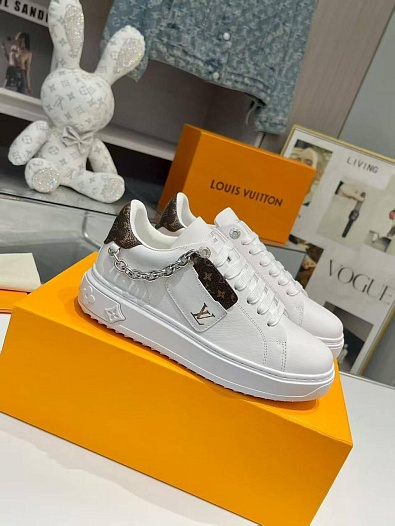 Женские кожаные кроссовки Louis Vuitton Time Out - White   