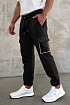Мужские штаны чёрного цвета Moncler side pocket