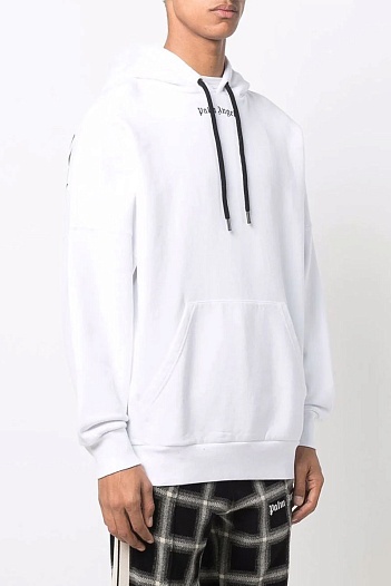 Белое оверсайз худи Palm Angels Classic logo-print   