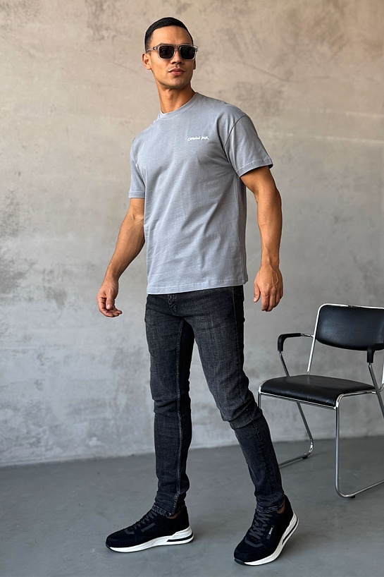 Мужская футболка Dior logo-embroidered - Grey