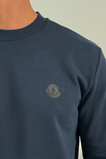 Мужской тёмно-синий свитшот Moncler logo-print   