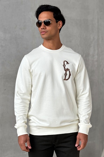 Мужской белый свитшот Dior CD Interlaced   