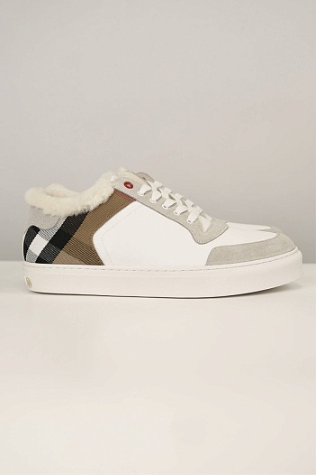 Мужские кроссовки с мехом Burberry Stevie - White   