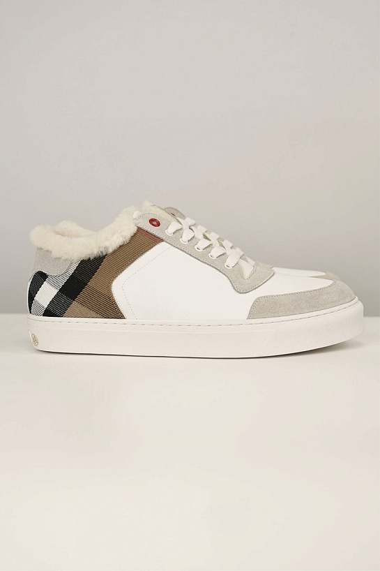 Мужские кроссовки с мехом Burberry Stevie - White