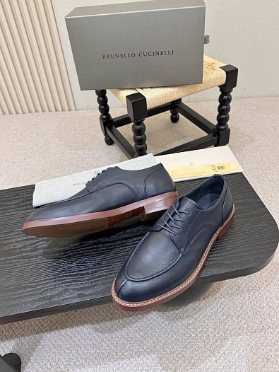 Кожаные ботинки Brunello Cucinelli derby - Navy   