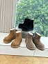 Женские замшевые ботинки с мехом Balenciaga Alaska Fur High Boot Premium - Chestnut