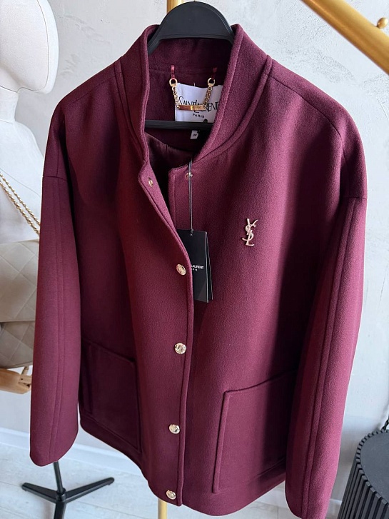 Женский шерстяной бомбер Yves Saint Laurent premium