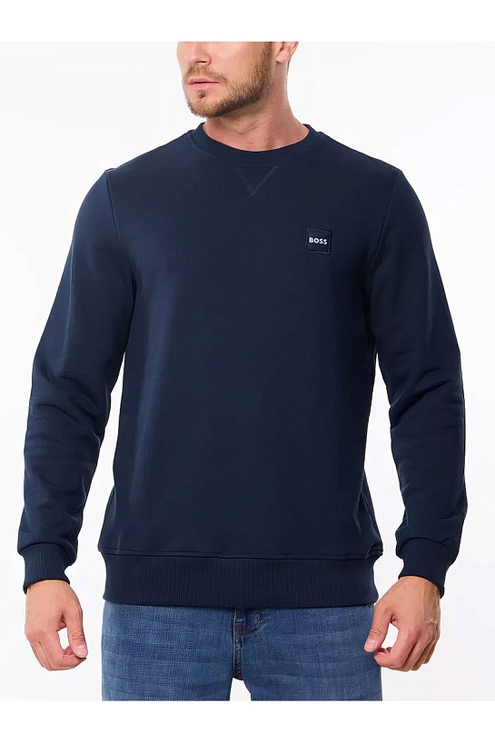 Свитшот тёмно-синего цвета Hugo Boss Westart logo-patch