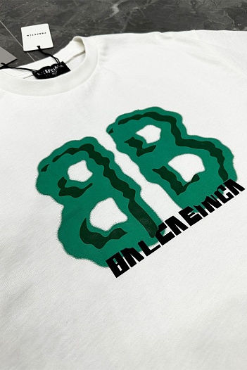 Белая оверсайз футболка Balenciaga logo print   