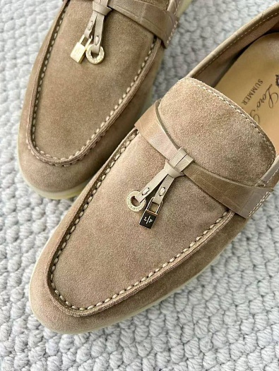 Женские лоферы Loro Piana Summer Charms Walk premium - Beige   