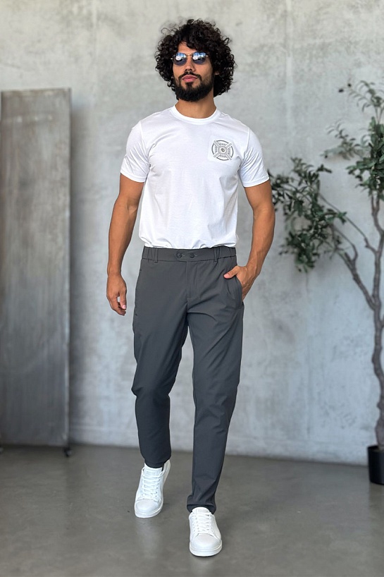 Мужские брюки цвета хаки Zilli slim fit