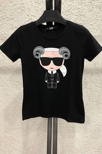 Женская чёрная футболка Karl Lagerfeld "Aries"   