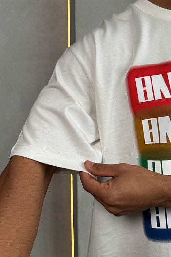 Белая оверсайз футболка Balenciaga logo print   