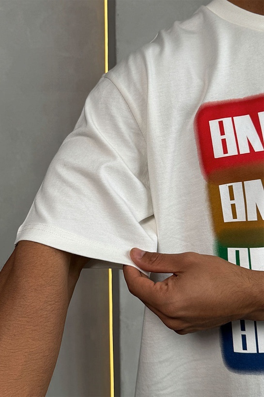 Белая оверсайз футболка Balenciaga logo print