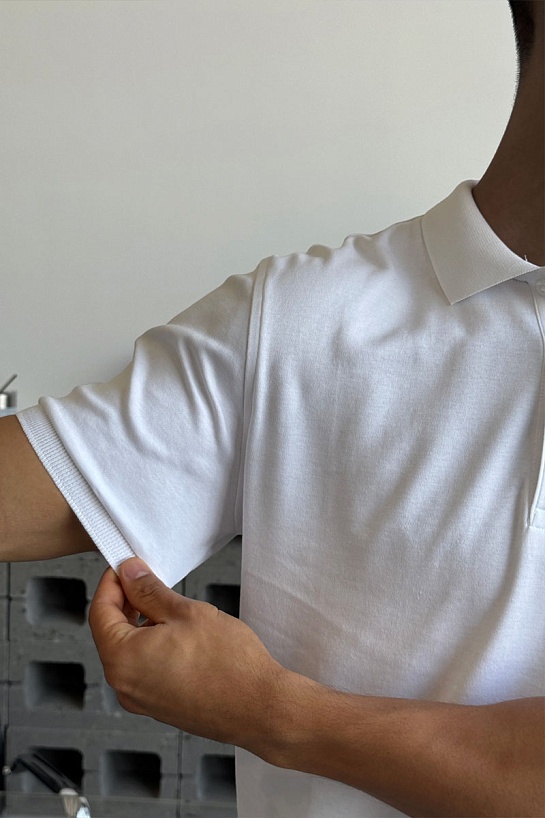 Классическое мужское поло Tommy Hilfiger белого цвета