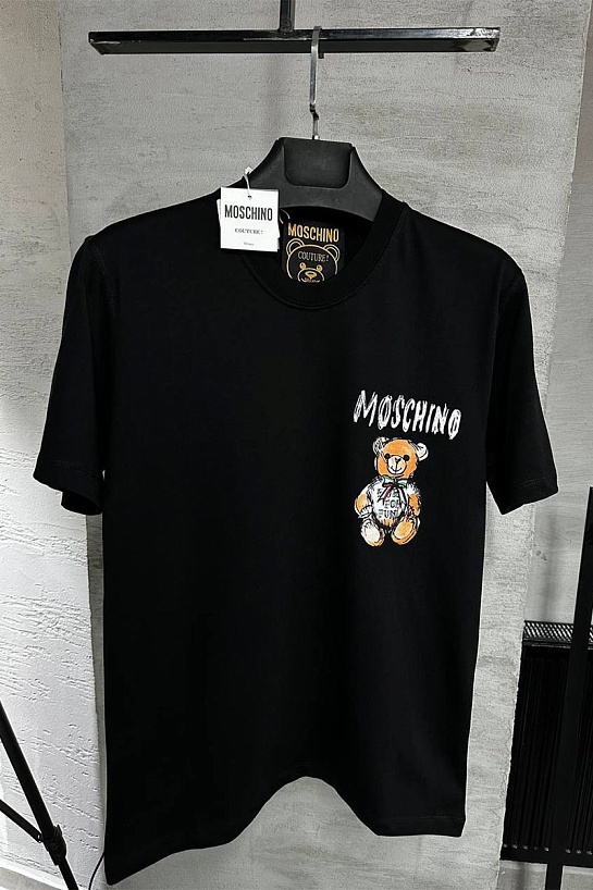 Мужская чёрная футболка Moschino Teddy Bear