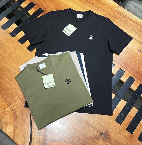 Мужская чёрная футболка Burberry TB logo