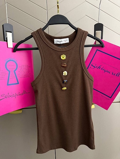 Женская хлопковая майка Schiaparelli premium - Brown   
