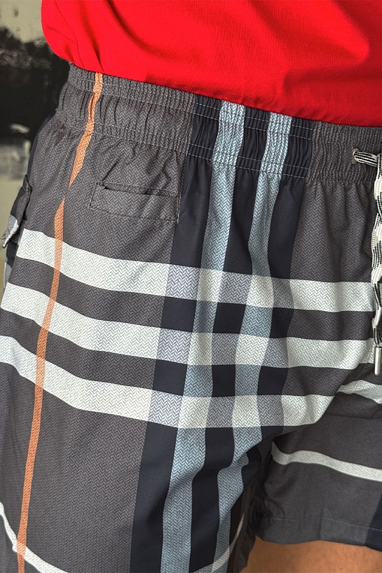 Мужские серые шорты Burberry London Check