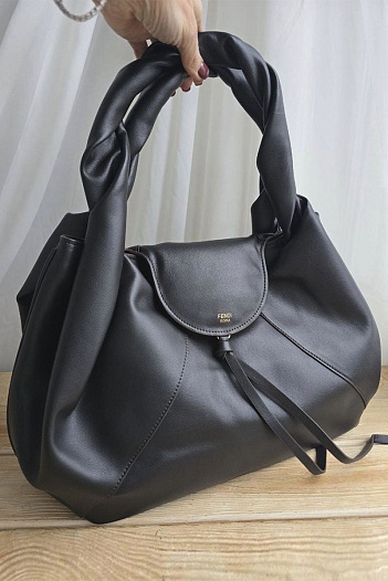 Кожаная сумка Fendi Spy - Black 38x29 см   