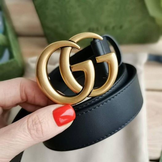 Кожаный ремень Gucci -  ширина 2 / 3 см, длина 80 / 85 см   