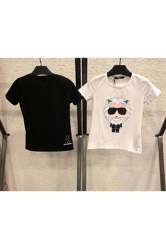 Женская чёрная футболка Karl Lagerfeld "Leo"