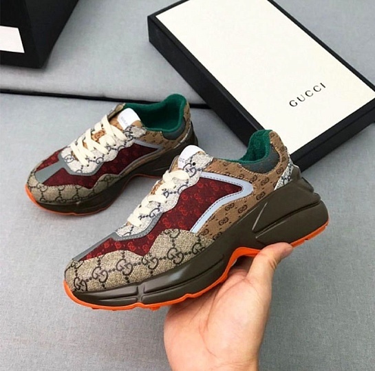 Мужские кроссовки Gucci Rhyton - Brick Red
