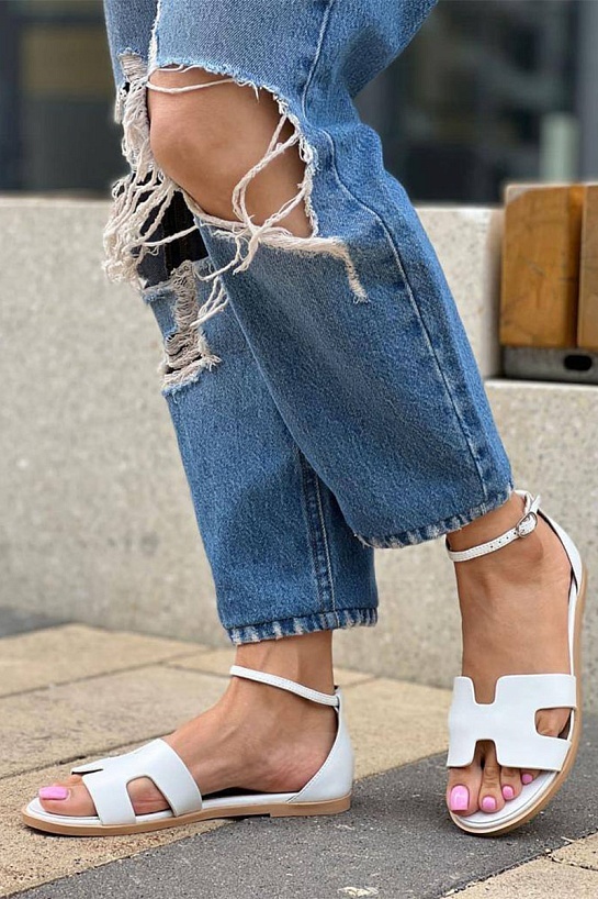 Женские сандалии Hermes Santorini - White