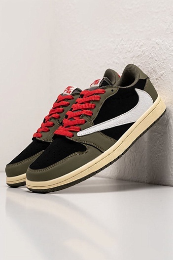 Кроссовки Travis Scott x Nike Air Jordan 1 Low - Green   