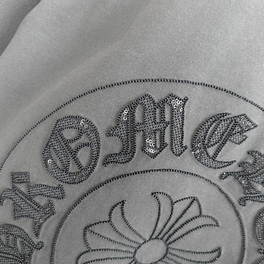 Серая оверсайз футболка Chrome Hearts Premium   