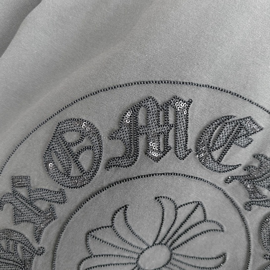 Серая оверсайз футболка Chrome Hearts Premium