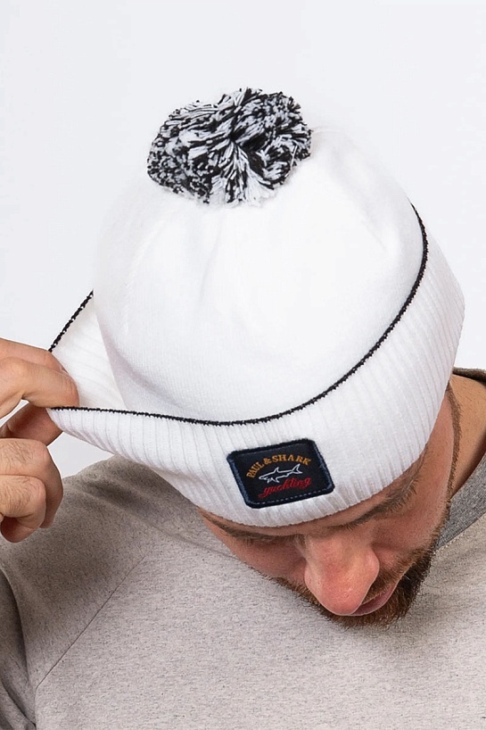 Шапка на флисе Paul & Shark logo-badge - White