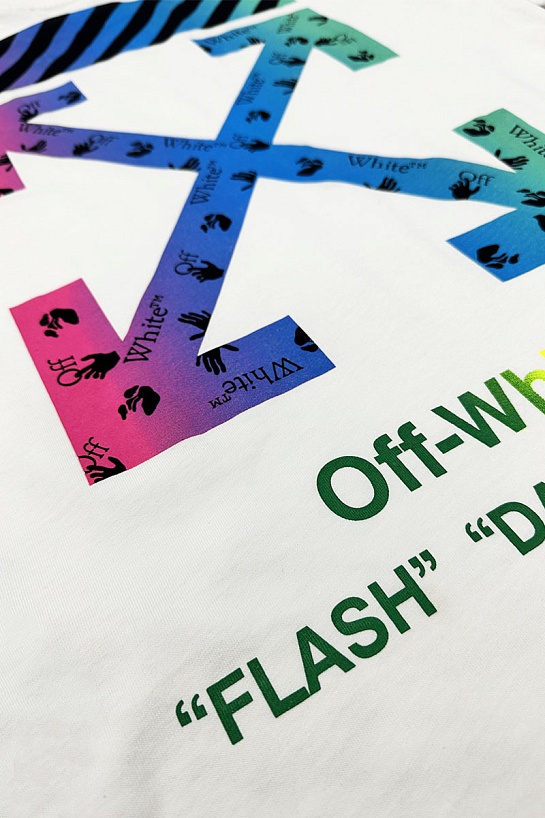 Белая оверсайз футболка Off-White Flash Date Camera