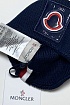 Брендовая шапка Moncler тёмно-синего цвета