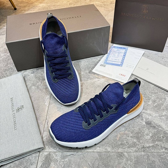 Мужские кроссовки Brunello Cucinelli knitted - Blue