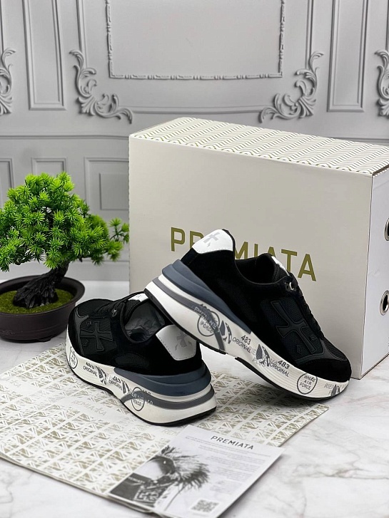 Мужские кроссовки Premiata Moe Run - Black / White