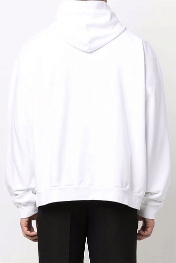 Худи белого цвета Balenciaga Paris logo-print   