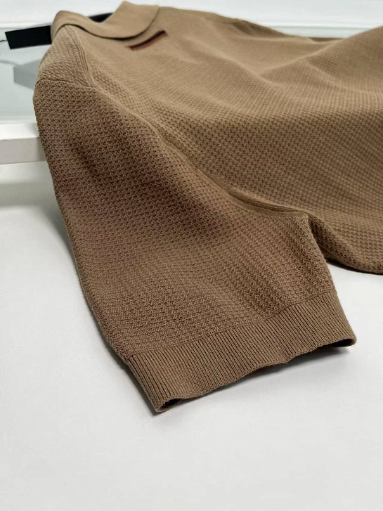 Мужское поло Zegna buttonless - Brown