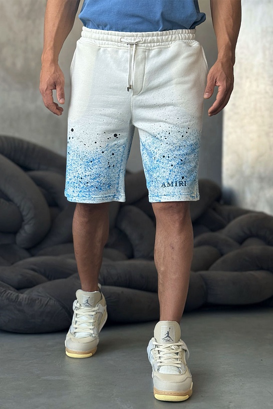 Мужские белые шорты Amiri paint splatter
