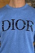 Мужская синяя кофта Dior logo-embroidered