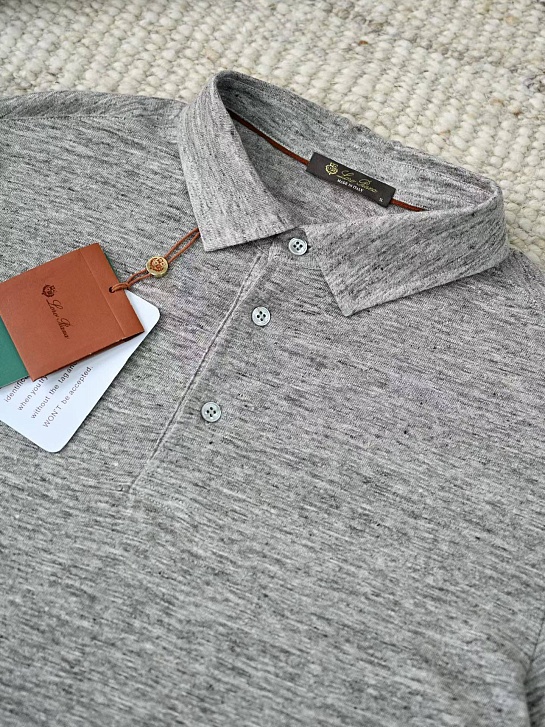 Мужское серое поло Loro Piana premium