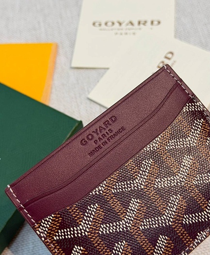 Кожаный кардхолдер Goyard Saint Sulpice premium 10.5x7 см   