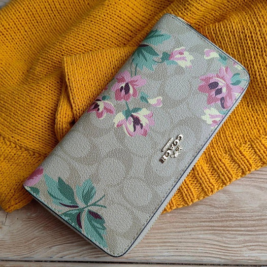 Женский кожаный кошелёк Coach 20x10 см (3 расцветки)   