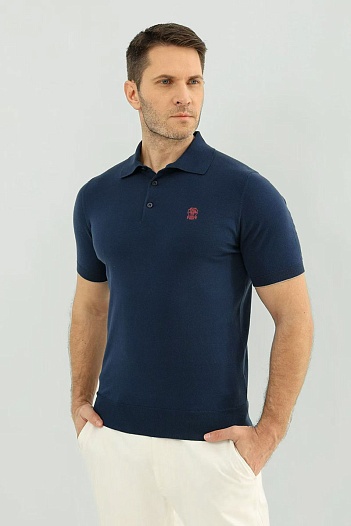 Мужское синее поло Brunello Cucinelli premium   