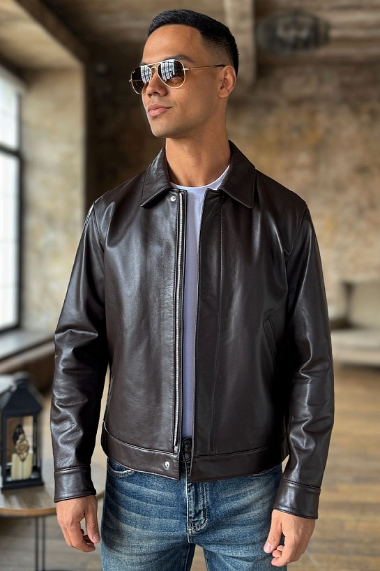 Мужская кожаная куртка Loro Piana Premium