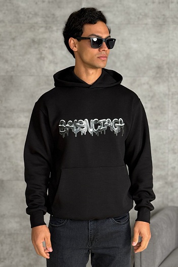 Худи чёрного цвета Balenciaga Slime logo-print   