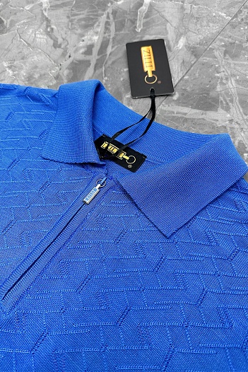 Поло с длинным рукавом Zilli zip-up - Blue   